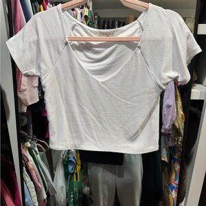 Z Supply White Crop Tee